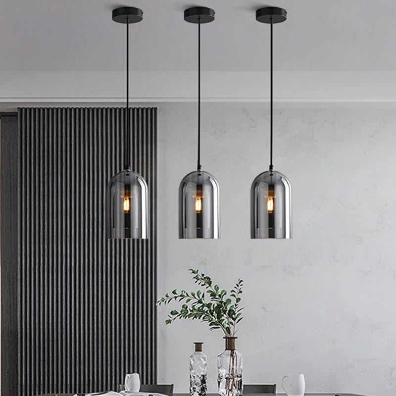 Modern Minimalist Glass Ceiling Light - Nordic Texture LED Lamp for Dining Room, Corridor, and Living Room, E27