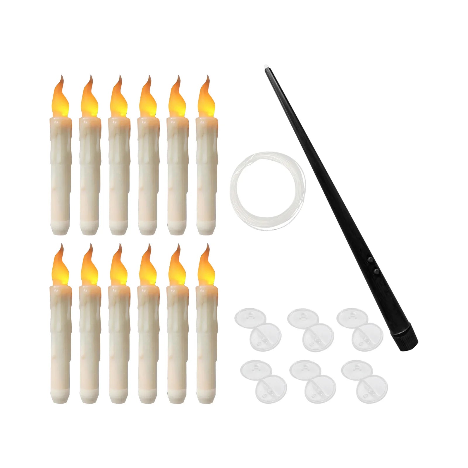 12Pcs Floating Candles Floating Flameless Flying Candles for Fireplace Xmas Birthday Party Christmas Ornament Party Decoration