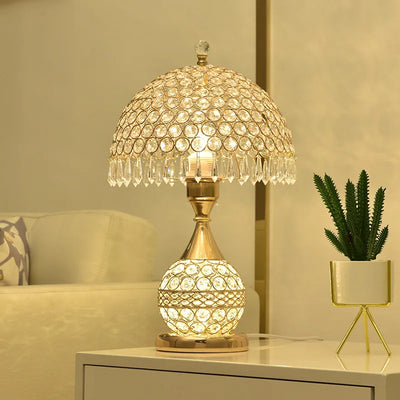 Crystal Table Lamp Desk Light – European Bedroom Home, Warm Marriage Light, Luxury Romantic Bedside Lamp, Household Decorative Lamp 