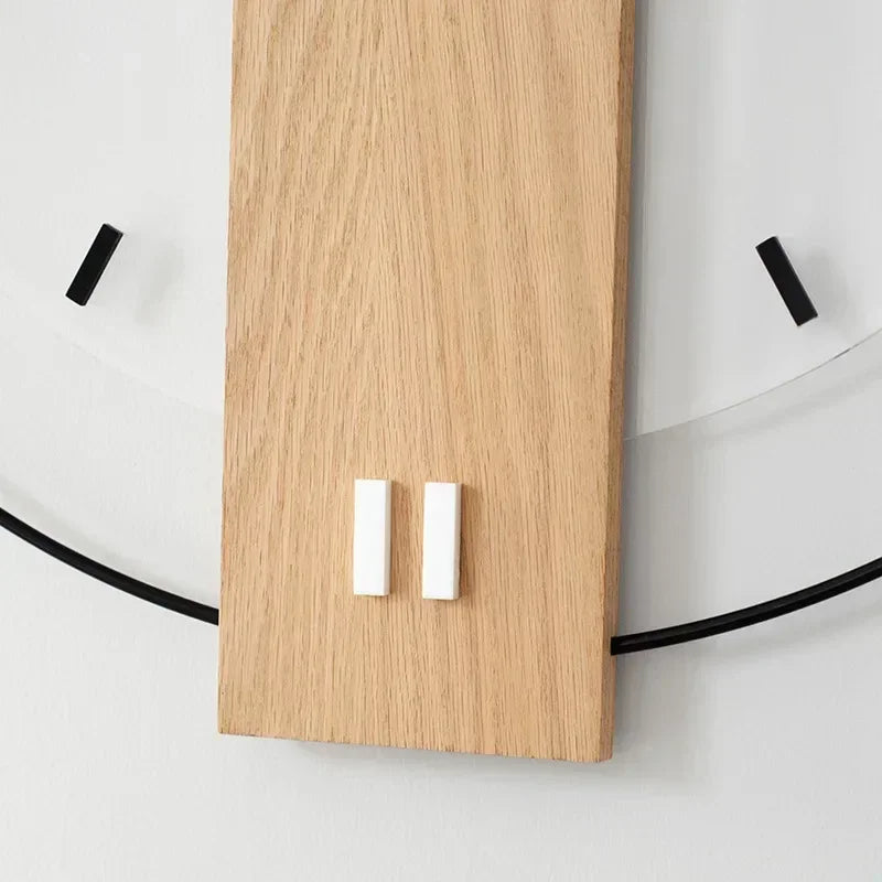 Scandinavian Modern Wood Wall Clock – Simple Design, Mute, Creative Square and Circle Styles, Practical Bedroom and Living Room Decoration 