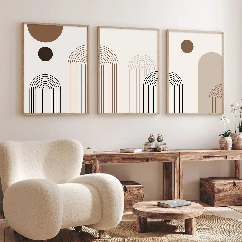 Abstract Geometric Lines Bohemian Posters Oil Paintings Wall Art Prints Modern Living Room Indoor Home Decoration Pictures 