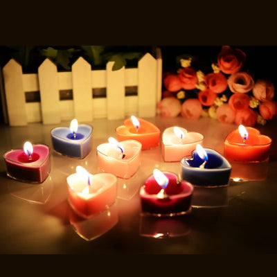 9Pcs Scented Wax Candle For Valentine Day Gift Home Christmas Party Wedding Decoration Heart-shaped Fragrance Candles 
