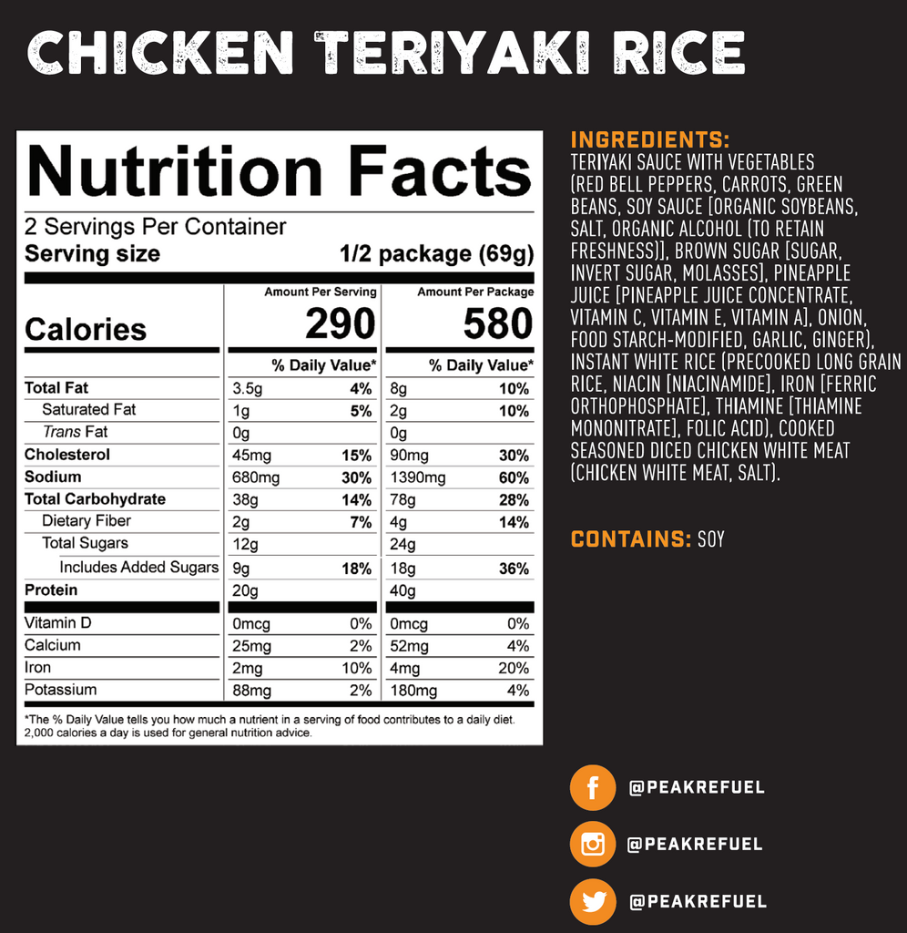 Peak Refuel Chicken Teriyaki Rice 