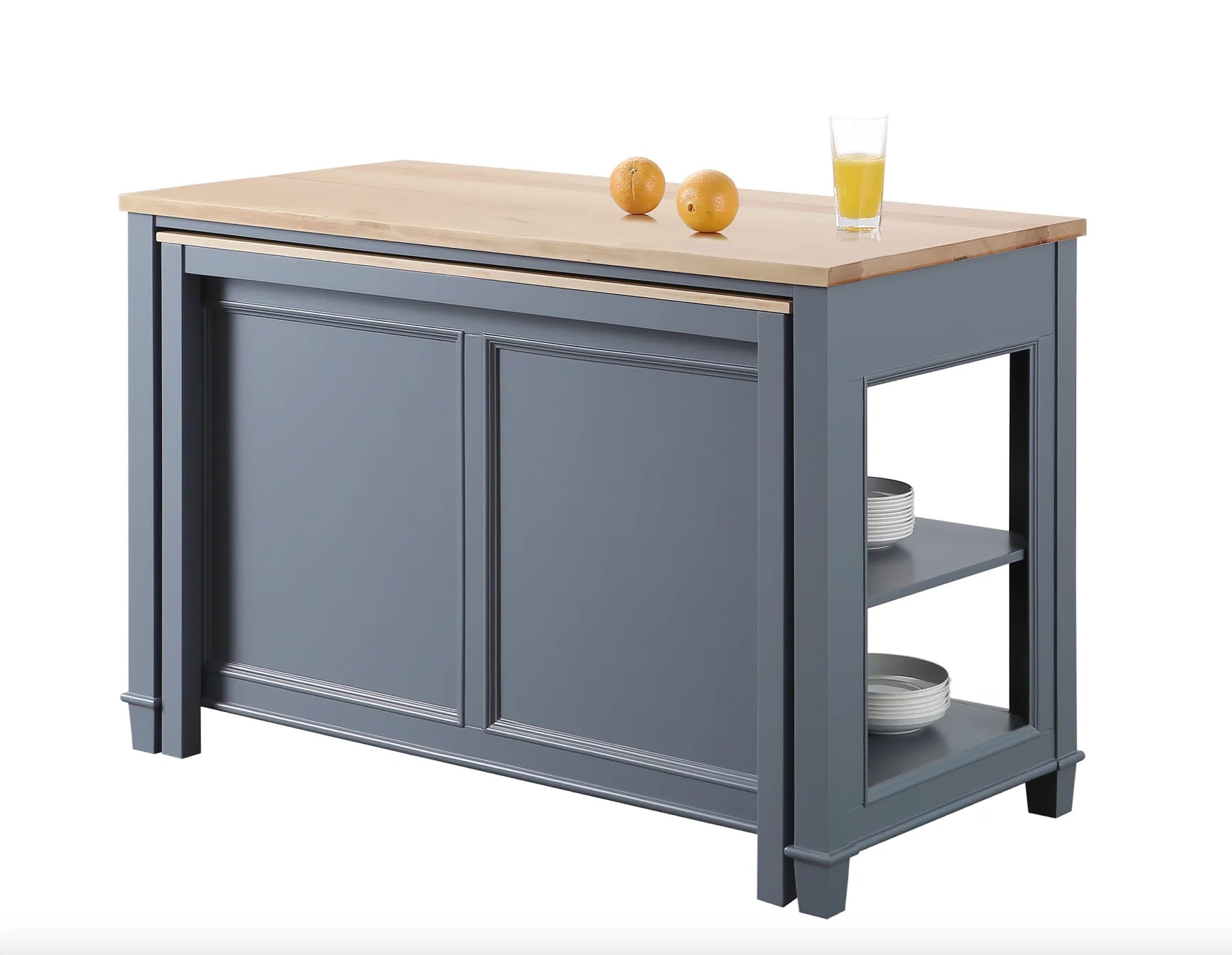 Medley 54" Kitchen Island With Slide Out Table - Gray