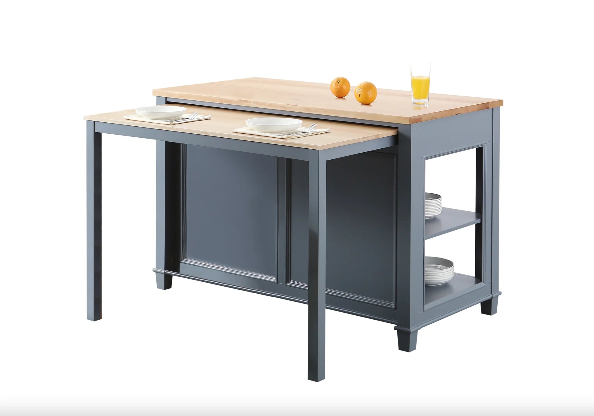 Medley 54" Kitchen Island With Slide Out Table - Gray