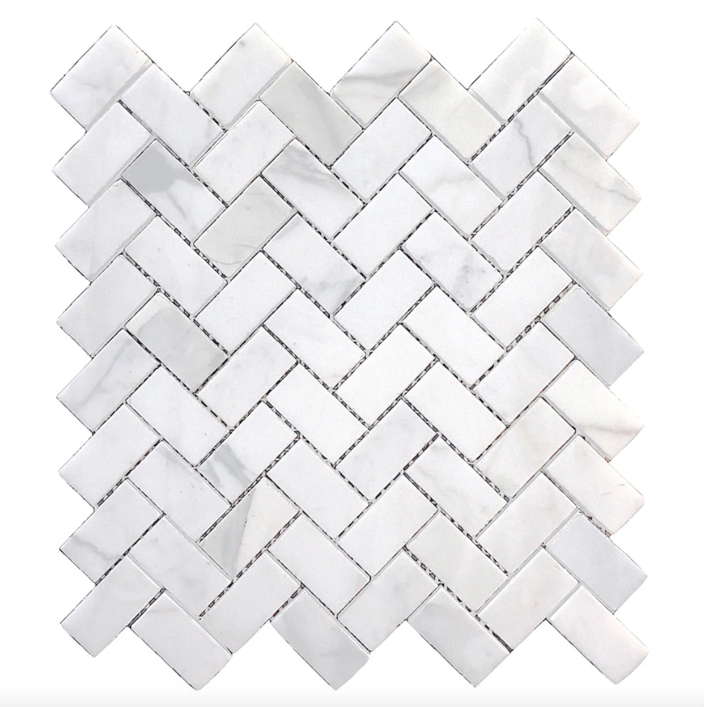 Herringbone 12" x 12" Marble Mosaic Wall Tile