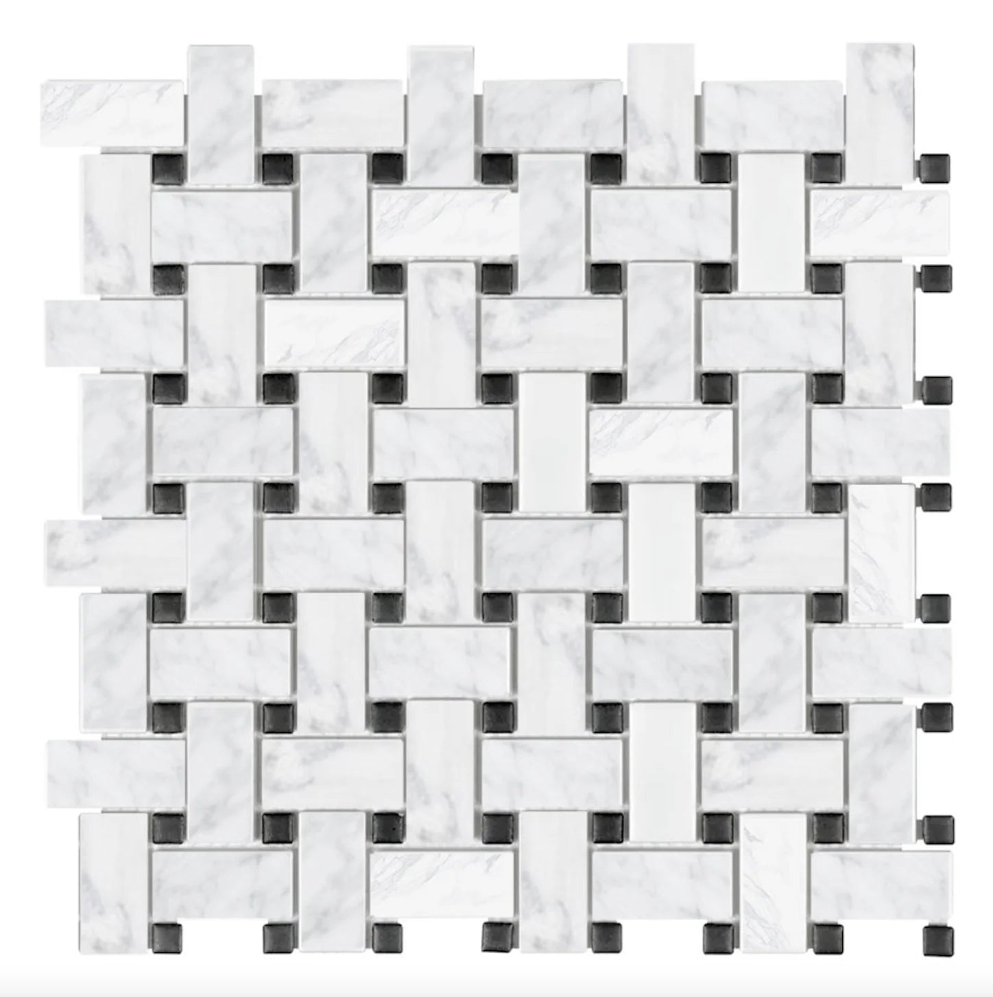 Basketweave 12" x 12" Marble Mosaic Wall Tile