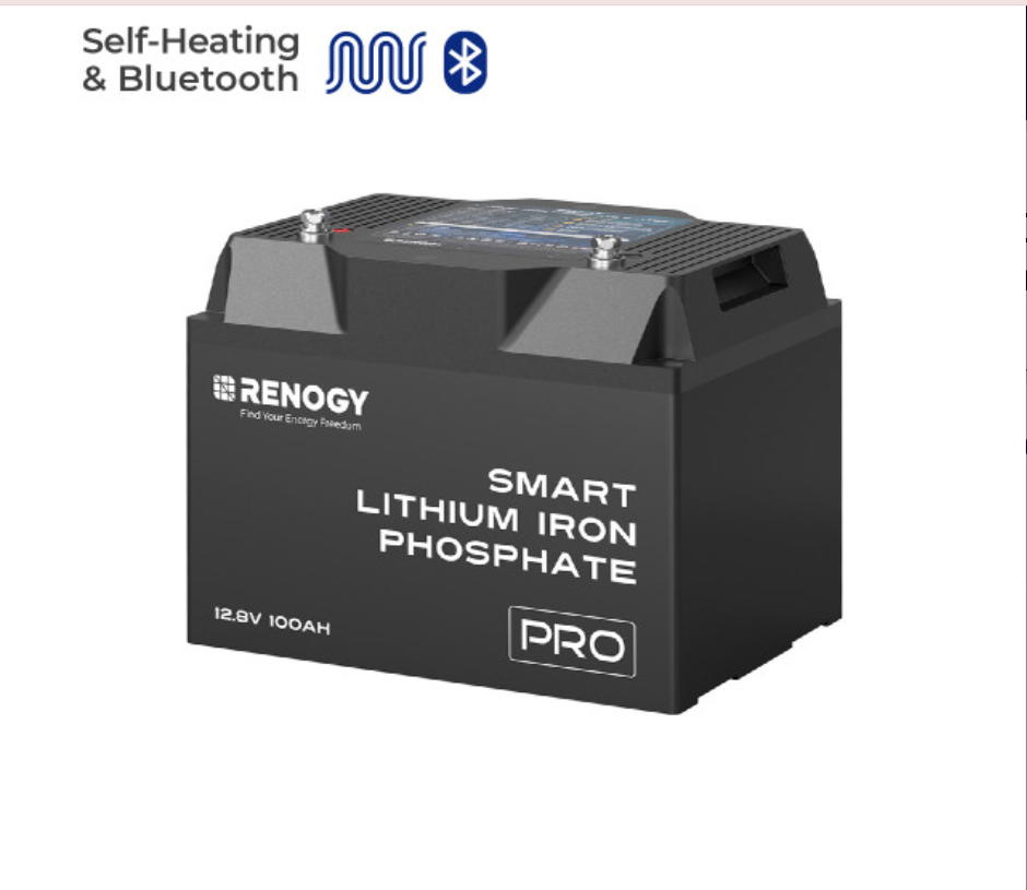 Pro- 12V 100Ah Smart Lithium Iron Phosphate Battery w/ Bluetooth & Self-Heating 