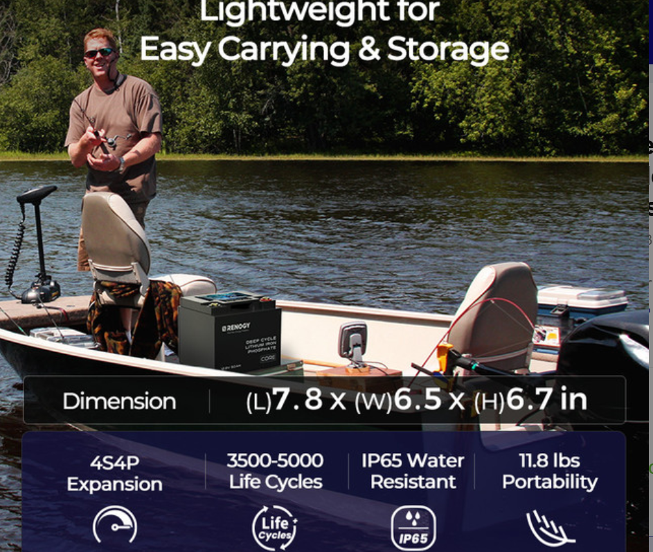 Core- 12V 50Ah Deep Cycle Lithium Iron Phosphate Battery 