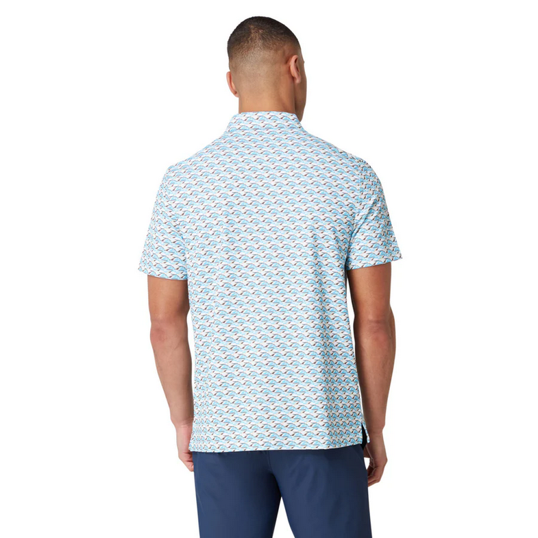 Layered Umbrella Print Short Sleeve Polo