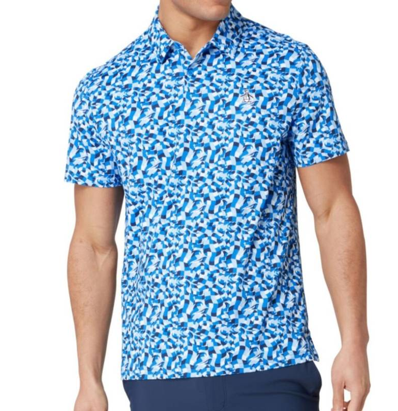 **Underwater Mosaic Print Short Sleeve Polo