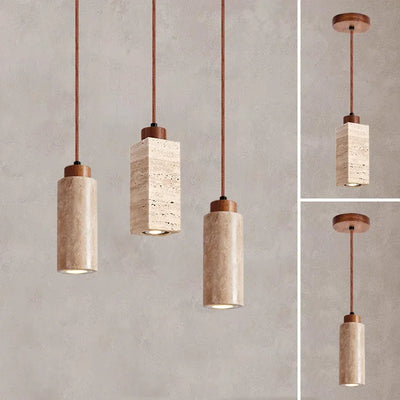 Droplight Stone Pendant Lamp – Marble Hanging Light for Restaurant, Aisle, Bedside, and Bedroom, Replica Suspension Lighting 