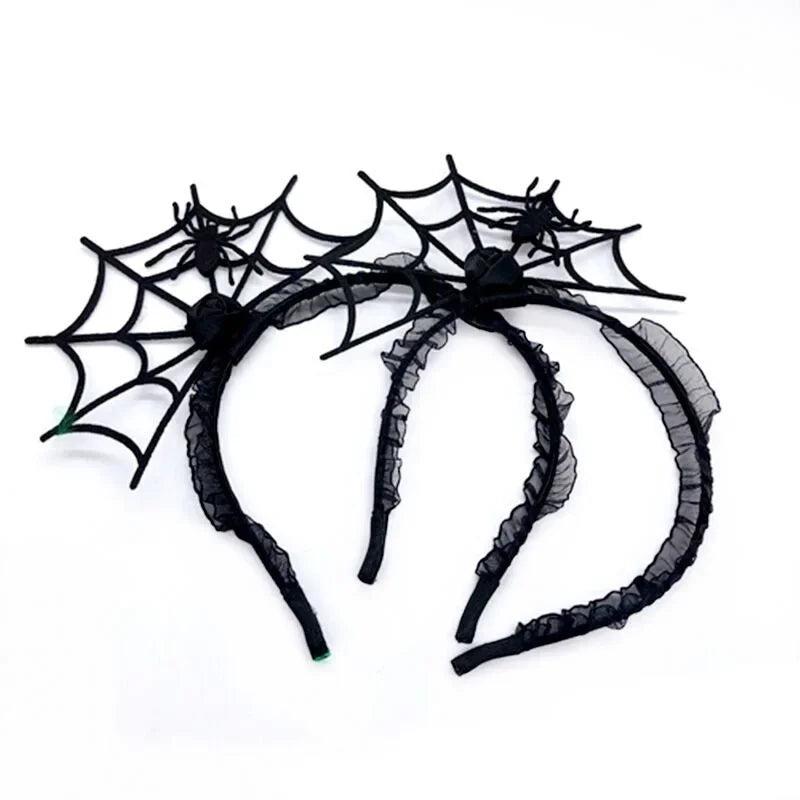 Halloween Devil Headband Girls Halloween Ball Dress Up Spider Web Bat Head Band Ghost Festival Costume Halloween Party Hairband 