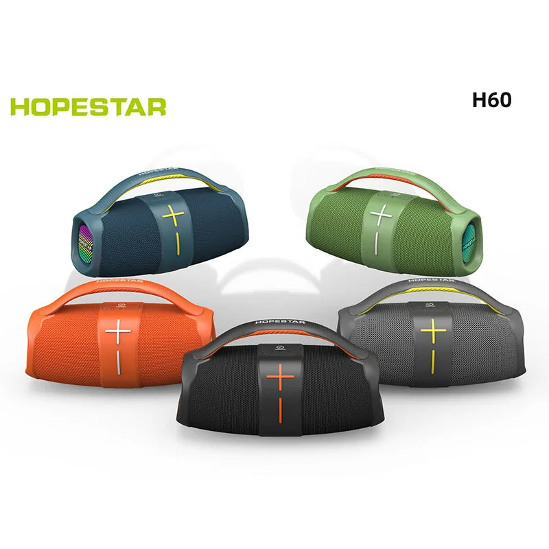 Original HOPESTAR H60 40W High-Power Boombox Speaker - Portable Bluetooth Subwoofer, MP3 Player, Powerful Column Audio Center 