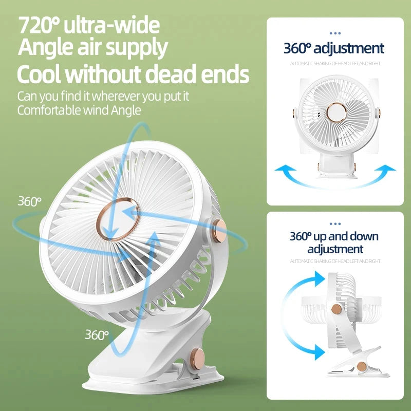 Xiaomi 8000mAh Rechargeable Camping Fan – Portable Desktop Air Circulator, Wireless Ceiling Fan with LED Light & Clip-On Feature 