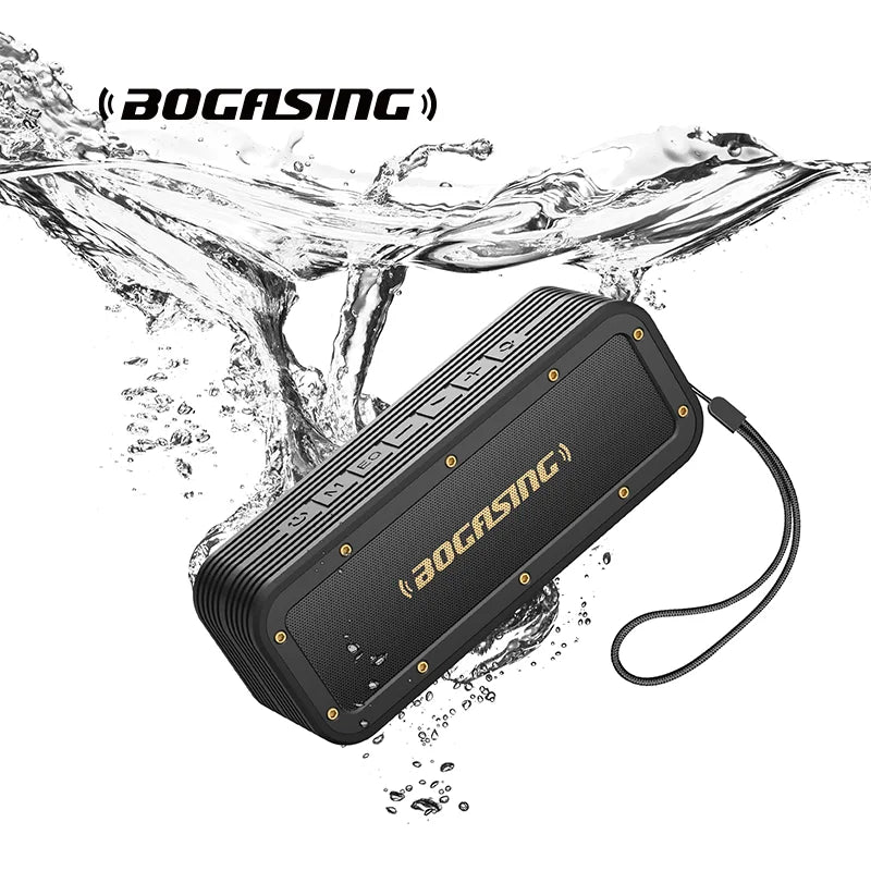 BOGASING M4 Bluetooth Speaker – 40W Wireless, Bluetooth 5.0, Extended Bass, IPX7 Waterproof, Portable Speaker with Mic