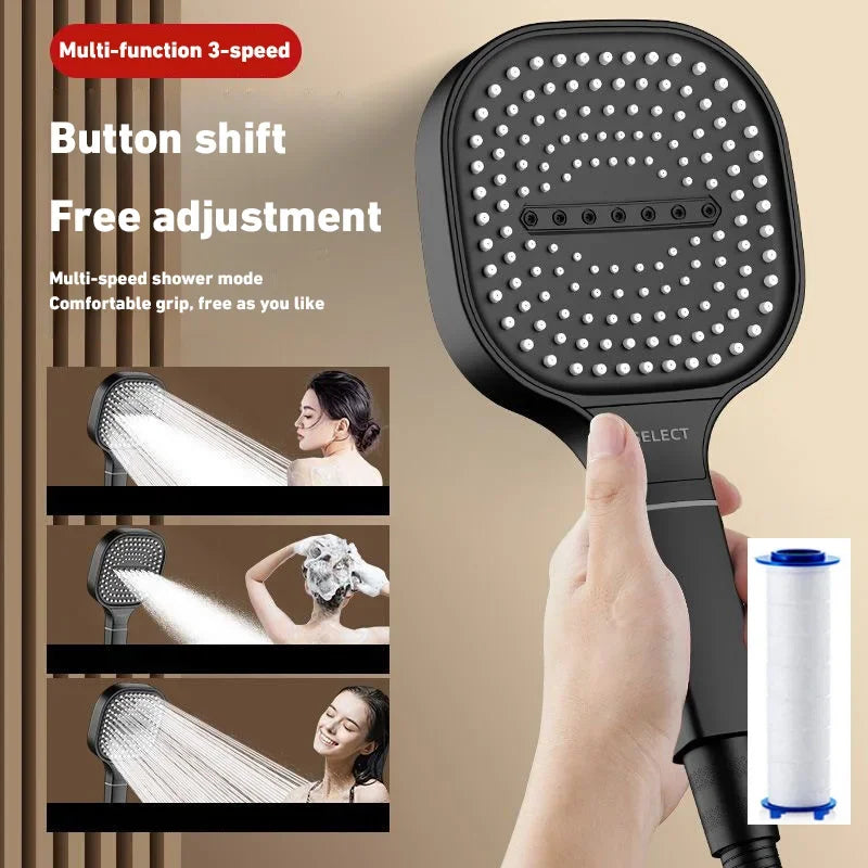 Xiaomi 13cm Large Panel Shower Head 3 Modes Adjustable High Pressure Massage Shower Head Filter Element Bathroom Accessories 