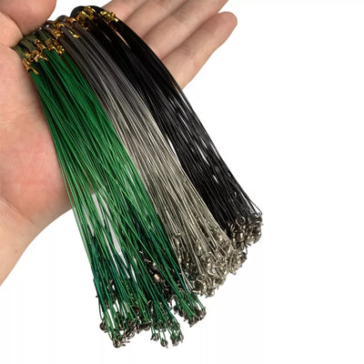 Anti-Bite Steel Fishing Line – Steel Wire Leader with Swivel, Fishing Accessory, Lead Core Leash, Available in 15cm, 20cm, 25cm, 30cm 
