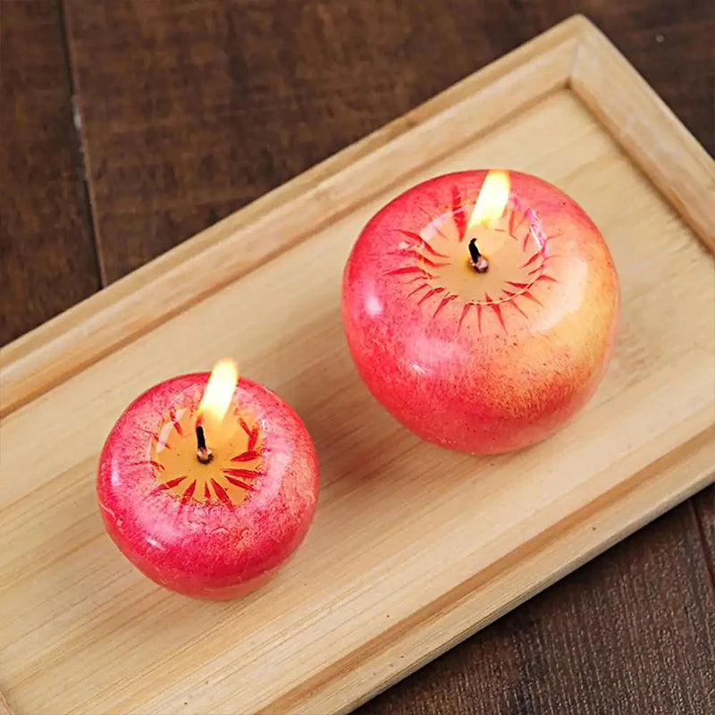 Christmas Gift Simulation Fruit Aroma Candle Apple Smokeless Handmade Candle Christmas Eve Party Decoration Candles Red Apple