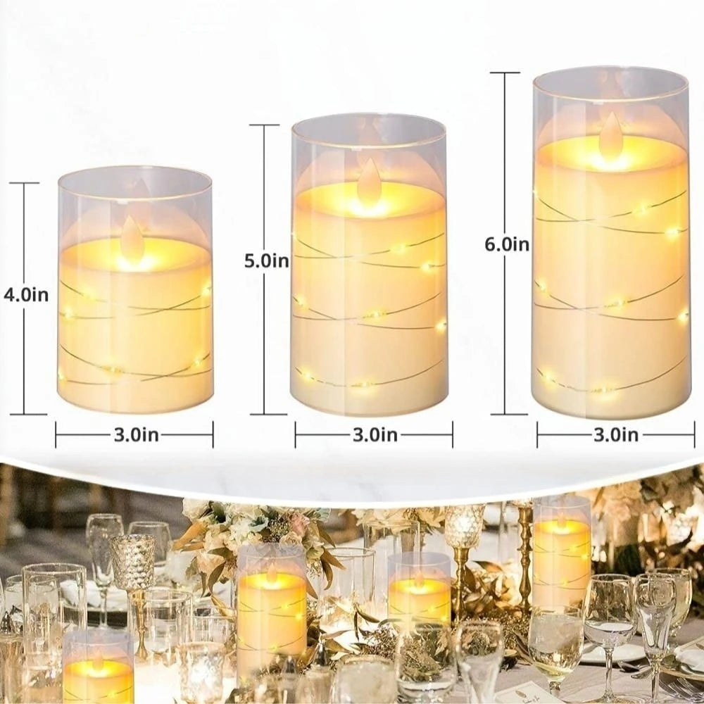 Remote Control Timer LED Electronic Candle Lights Flameless Candle Paraffin Wax LED Candle Set For Christmas Wedding Decor