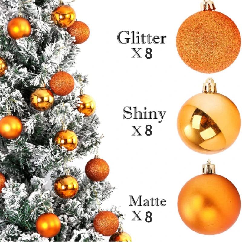 1Box 24/36pcs Christmas Ball Christmas Tree Ornament Hanging Pendent Xmas Decoration 2023 Christmas Ornaments Navidad Gifts 2024