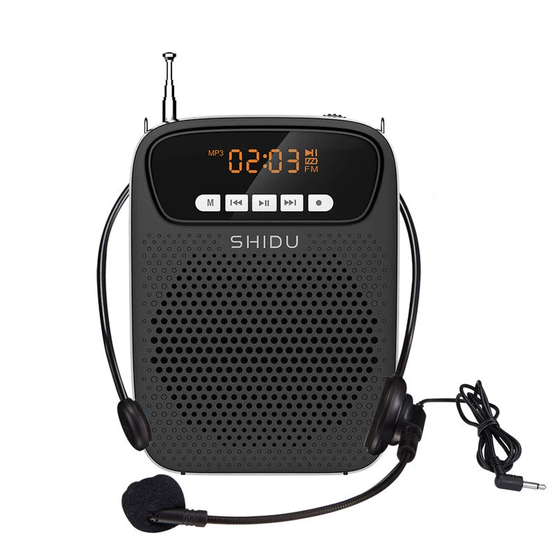 SHIDU 15W Portable Voice Amplifier – Wired Microphone, FM Radio, AUX Audio Recording, Bluetooth Speaker for Teachers & Instructors, Model S278