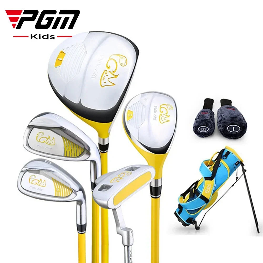 PGM Kids Golf Club Set - For Ages 3-12, Beginner’s Wood, Iron, Putter, Swing Training, Includes Bag, Perfect Gift (JRTG007)