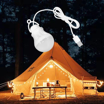 LED Portable Camping Lantern - Mini Bulb 5V USB Power, Super Bright Reading Light, Ideal for Outdoor and Study Use 