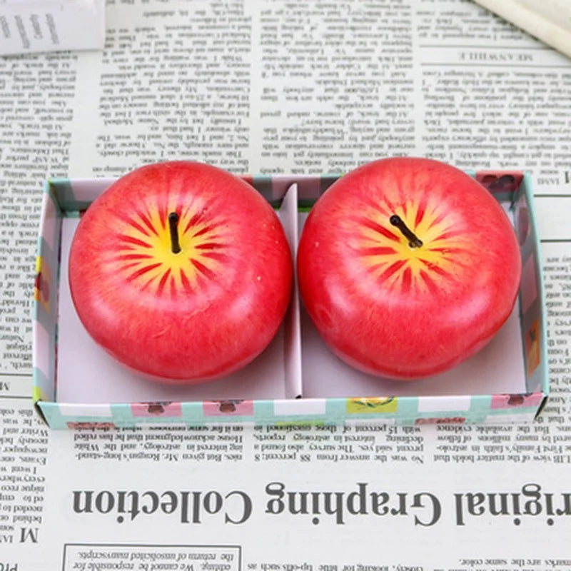 Home Red Apple Shape Modeling Techniques Scented Candles Apple Decorations Birthday Christmas Party Fruit Candles Decoration