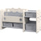 Qaba Toy Storage Organizer with 4 Storage Boxes, Bookshelves, for Nursery, Kids Room, Playroom, Cream White