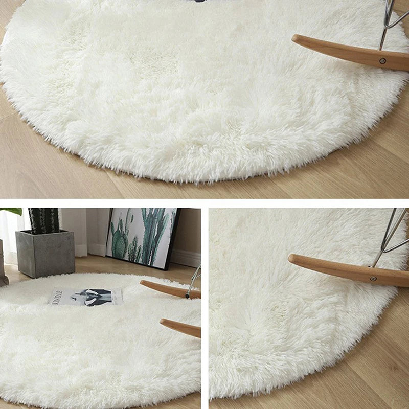 Fluffy Wool Rug Living Room Carpets Faux Fur Round Mat Kids Room Long Plush Rugs Home Bedroom Decor Shaggy Carpet 