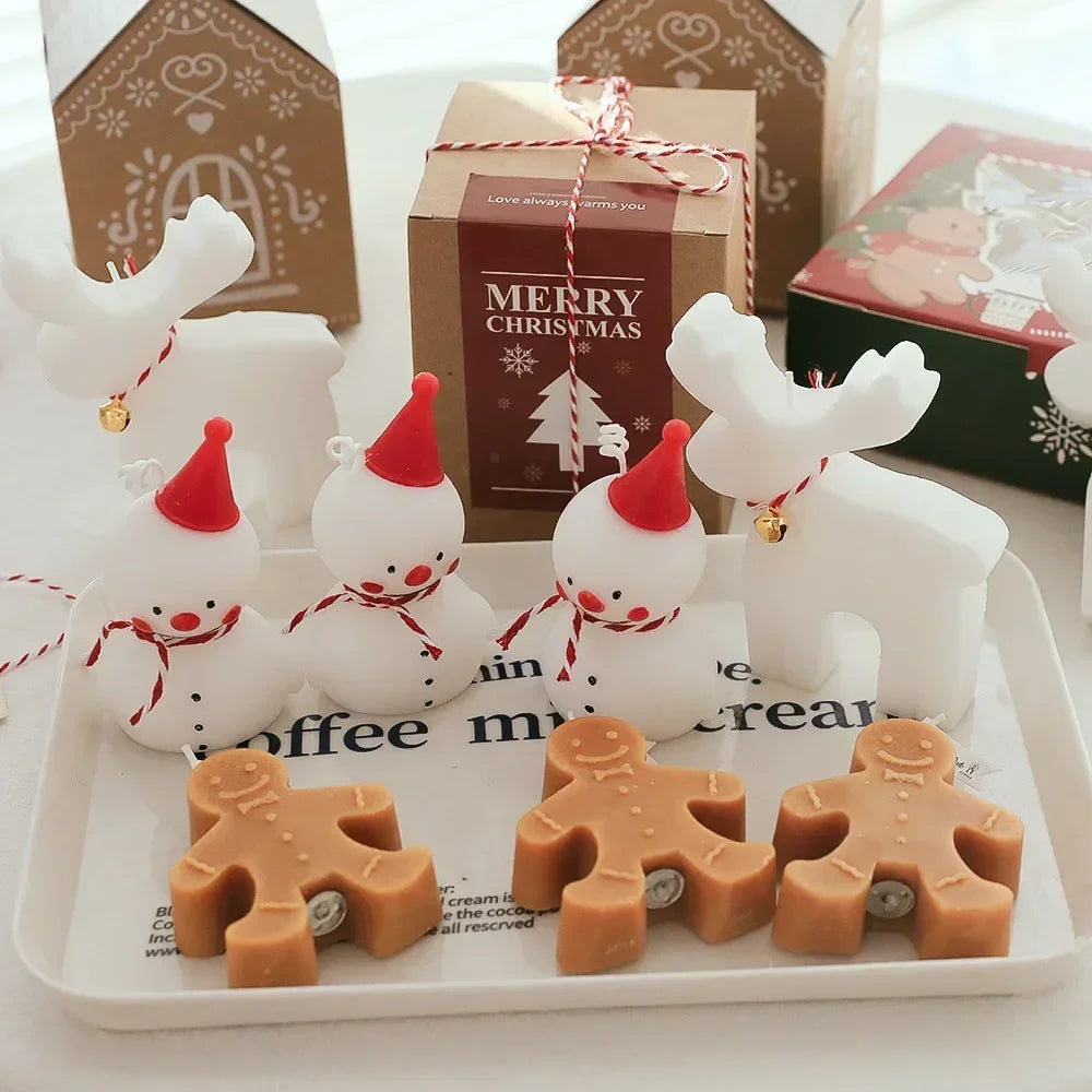 1PCS Christmas Gingerbread Man Scented Candles New Year Room Decoration Navidad  Party Atmosphere Xmas Home Gifts