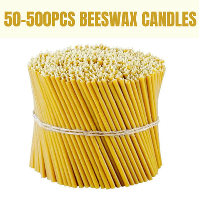 50-500PCS Beeswax Taper Candles Church Prayers Smokeless Honey Scent Candles Birthday Candles for Cake Christmas Home Dinner 