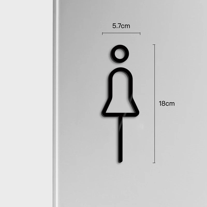 Black & Gold Color Toilet Sign Plate – Brass Washroom Door Wall Label, WC Holder Signage Board 