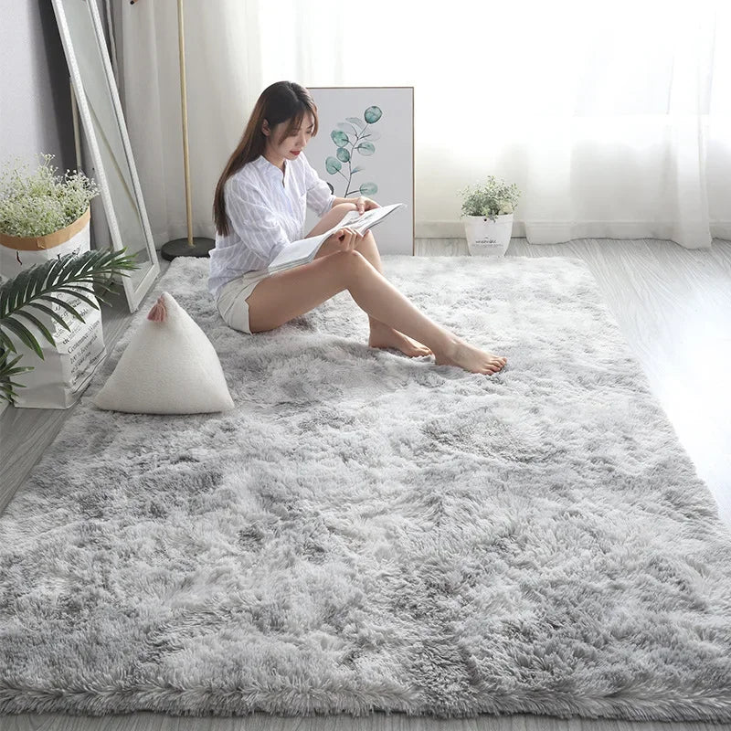 Gray Carpet for Living Room Plush Rug Bed Room Floor Fluffy Mats Anti-slip Home Decor Rugs Soft Velvet Carpets Kids Room Blanket 