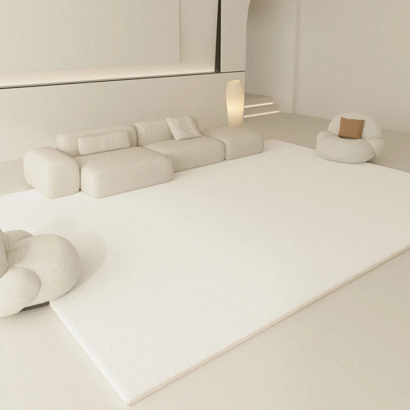 Minimalist Solid Color Living Room Decoration Carpet Large Area Lounge Rug Japanese Cream Rugs for Bedroom Thick Plush Floor Mat 