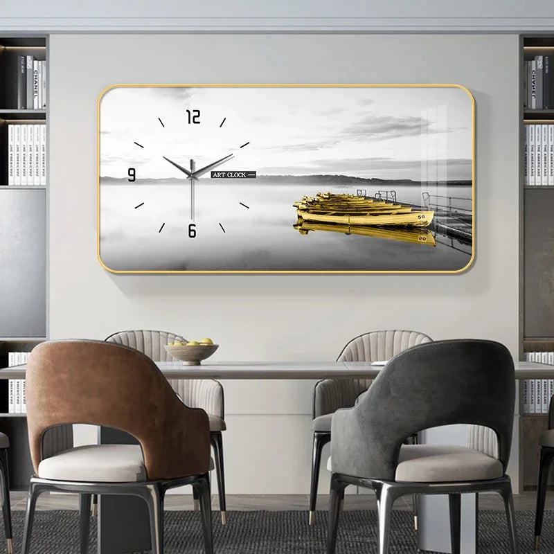 Living room home fashion decoration wall clock modern minimalist restaurant decoration painting table hanging wall mute clock 