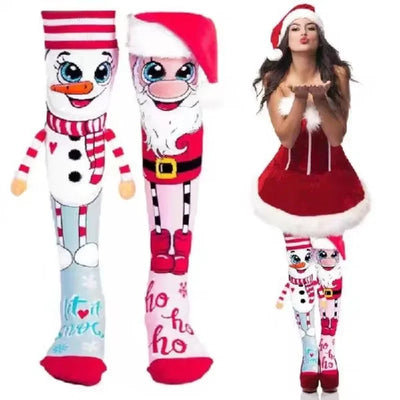 Christmas Stockings Cartoon Quirky Christmas Socks Cosplay Costume Party Funny Socks Father Christmas Snowman Christmas Gift 