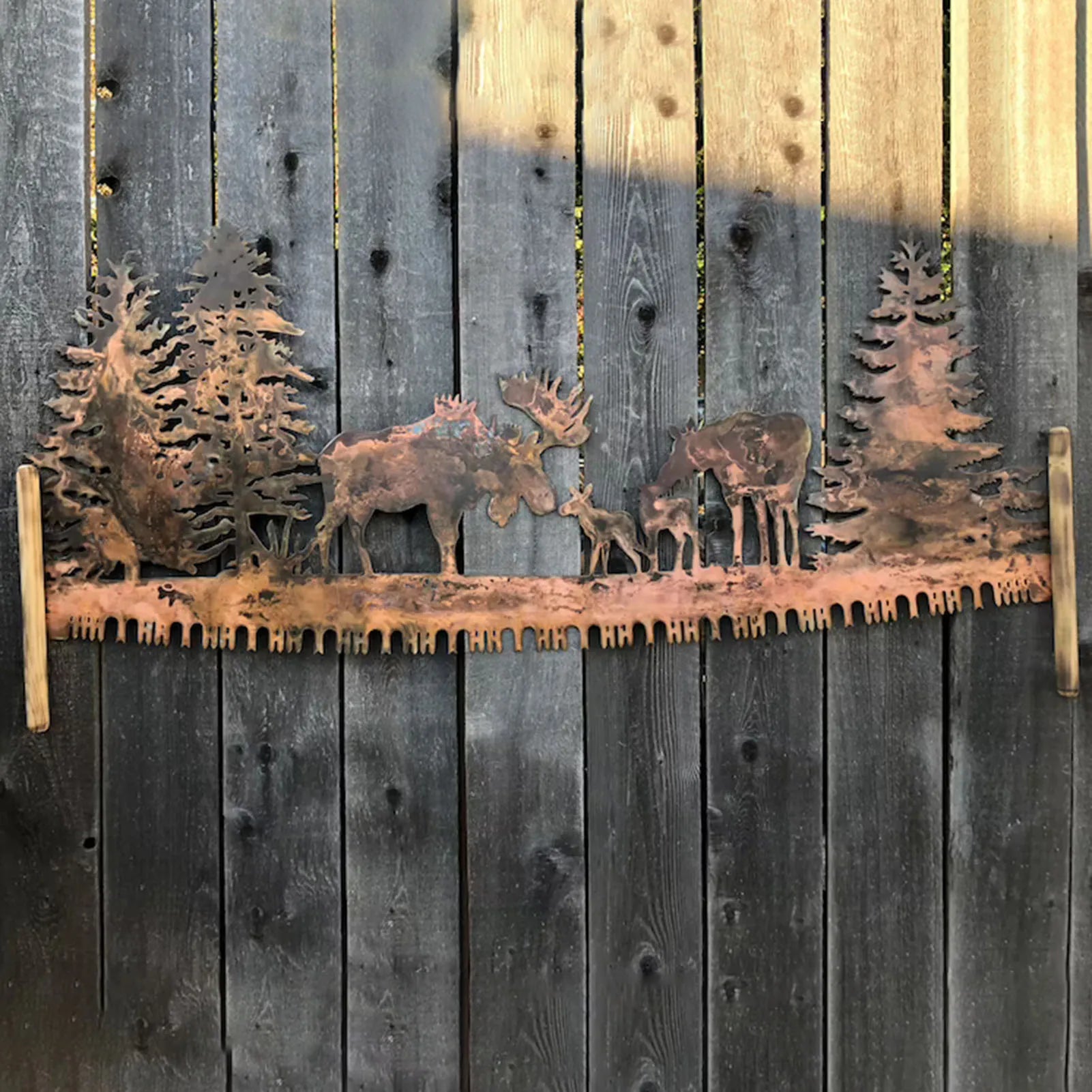 Metal Art Plasma Cut Metal Wall Art Decor Moose Under Trees Wall Art Perfect For Farmhouse Garden Cabin Living Room Home Decor 