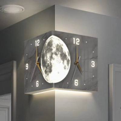 Dual Digital Acrylic Wall Clock – Nordic Unique Design, Minimalist Modern Wall Watch for Living Room Furniture 