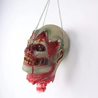 Severed Head Halloween Props Realistic Latex Scary Ghost Head Hanging Ornaments Bloody Zombie Decor Haunted House Party Supplies 