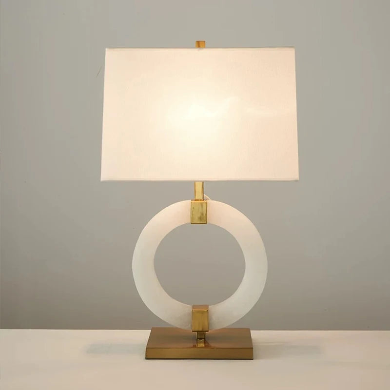 ULANI Modern Marble Table Lamp – LED Creative Fashion Design, White Simple Desk Light for Home Decor, Living Room, Bedroom, and Study