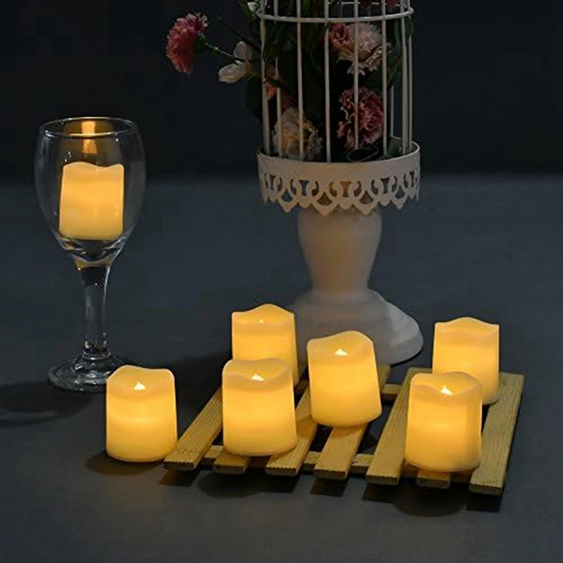 24 PCS Flameless Wishing Candles + Batteries Suitable For Halloween And Christmas Decorate