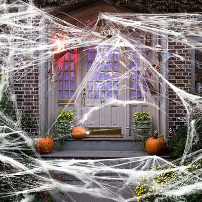 Halloween Decoration Party Accessories Decorations for Events Scream Festa Spider Web Black Outdoor Props Haunted House Spider 