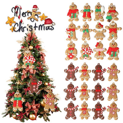 Gingerbread Man Ornaments for Christmas Tree Decorations Tall Gingerman Hanging Charms Christmas Tree Ornament Holiday Decor 