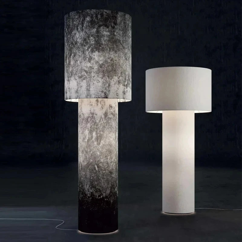 Nordic LED Floor Lamp - Fabric Tubular Post Modern Standing Light for Living Room, Bedroom, Sofa Corner, Bedside 