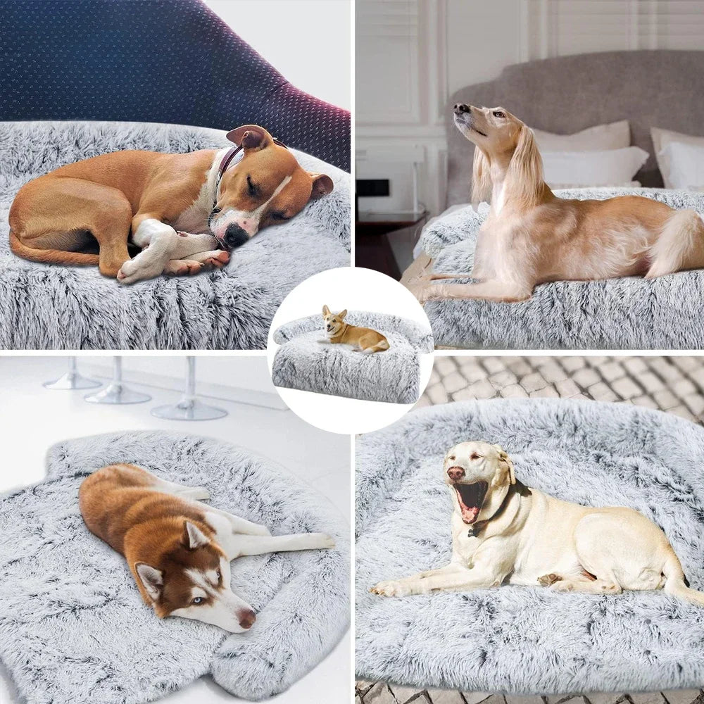 Removable Plush Pet Dog Bed Sofa for Large Dogs House Mat Kennel Winter Warm Cat Bed Pad Washable Dog Cushion Blanket Sofa Cover 