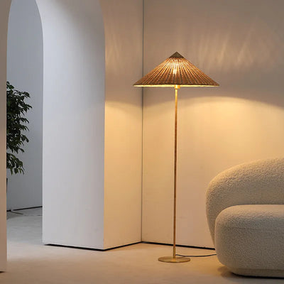 Nordic Wabi Sabi Rattan Floor Lamp - Japanese Style E27 LED, Modern Minimalism Lighting, Decorative LED Floor Light 