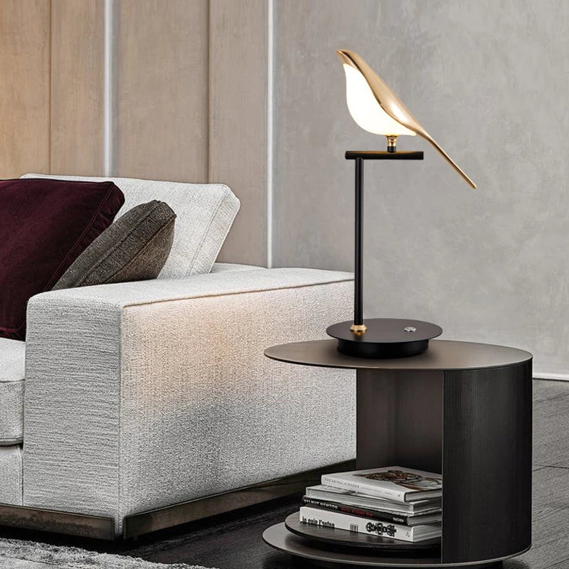 Modern LED Table Lamp - Magpie Bird Model Reading Lamp for Bedroom, Bedside, Living Room, and Home Decor