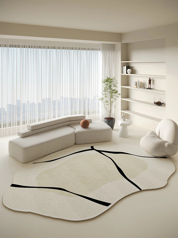 French Romantic Luxury Carpet Irregular Art Large Size Living Room Carpets Easy Clean Washable Party Rugs Easy Care Bedroom Rug 